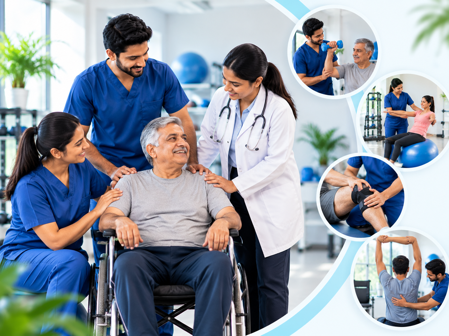 Physiotherapist assisting patient with rehabilitation exercise in Lucknow