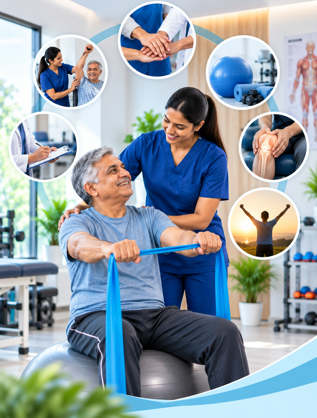 Physiotherapist working with patient at New Hope Lucknow